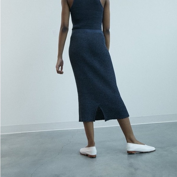 Wolhide Rib Skirt in Navy Small - Picture 3 of 9